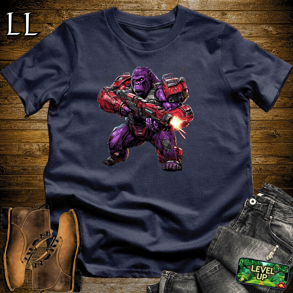 Mecha Gorilla Navy | Sci-Fi Robot Gorilla Shirt