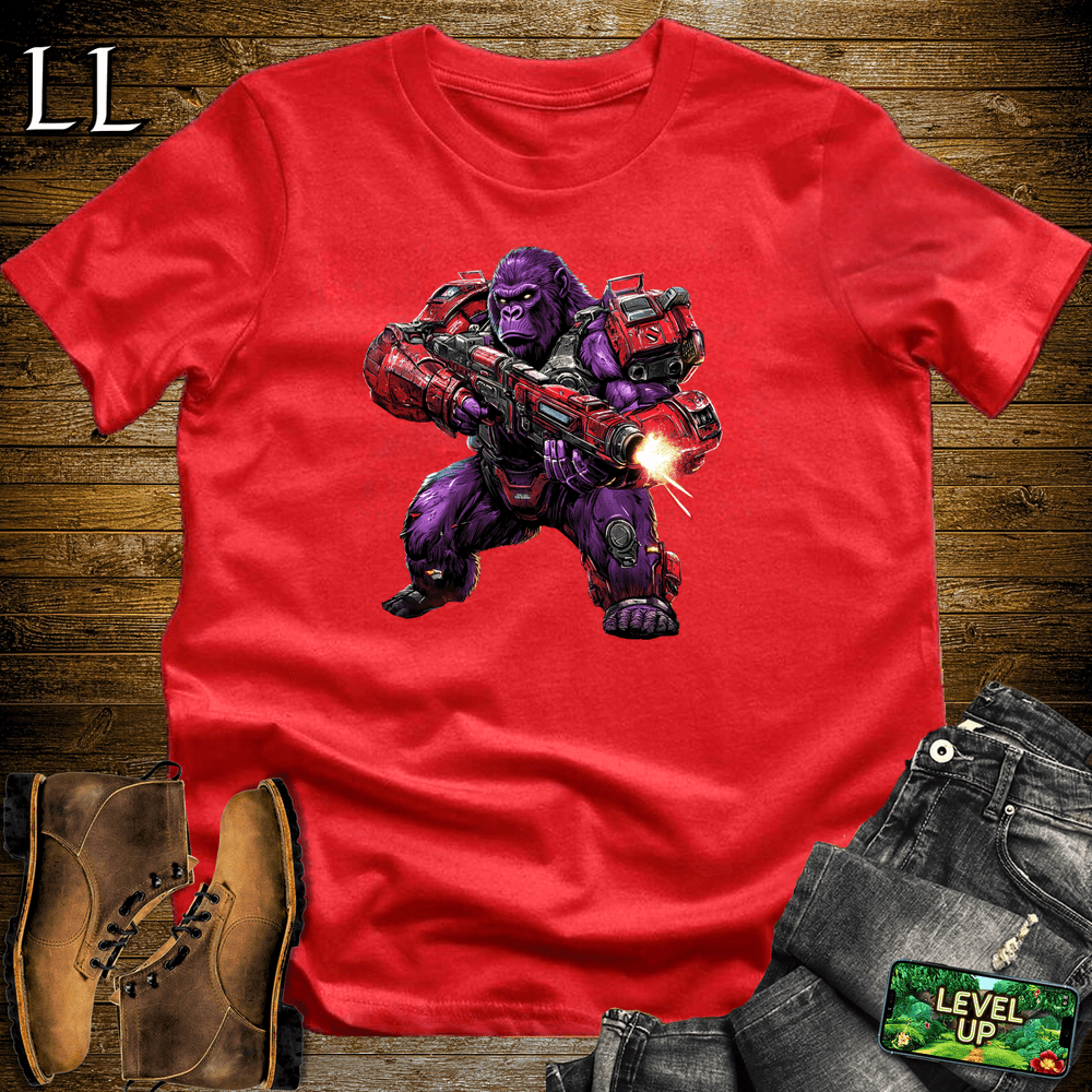 Mecha Gorilla Red | Sci-Fi Robot Gorilla Shirt