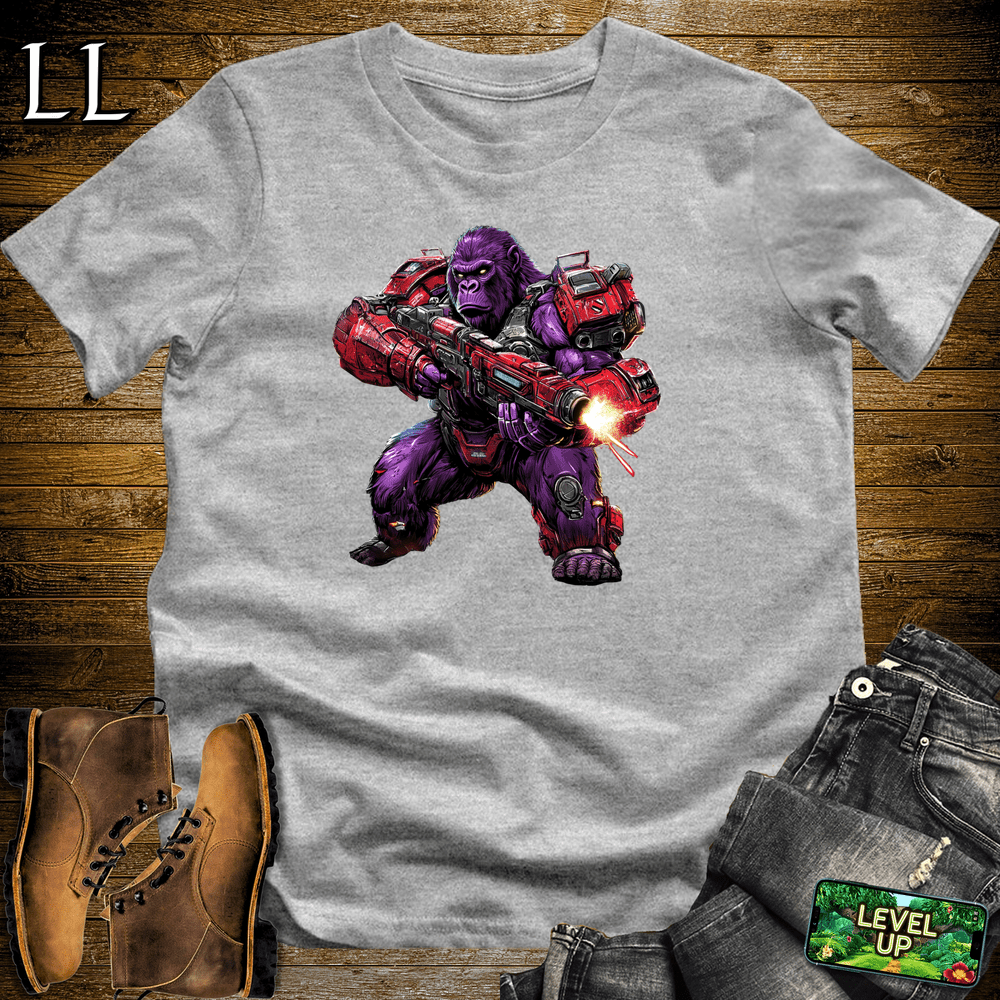 Mecha Gorilla Sport Grey | Sci-Fi Robot Gorilla Shirt