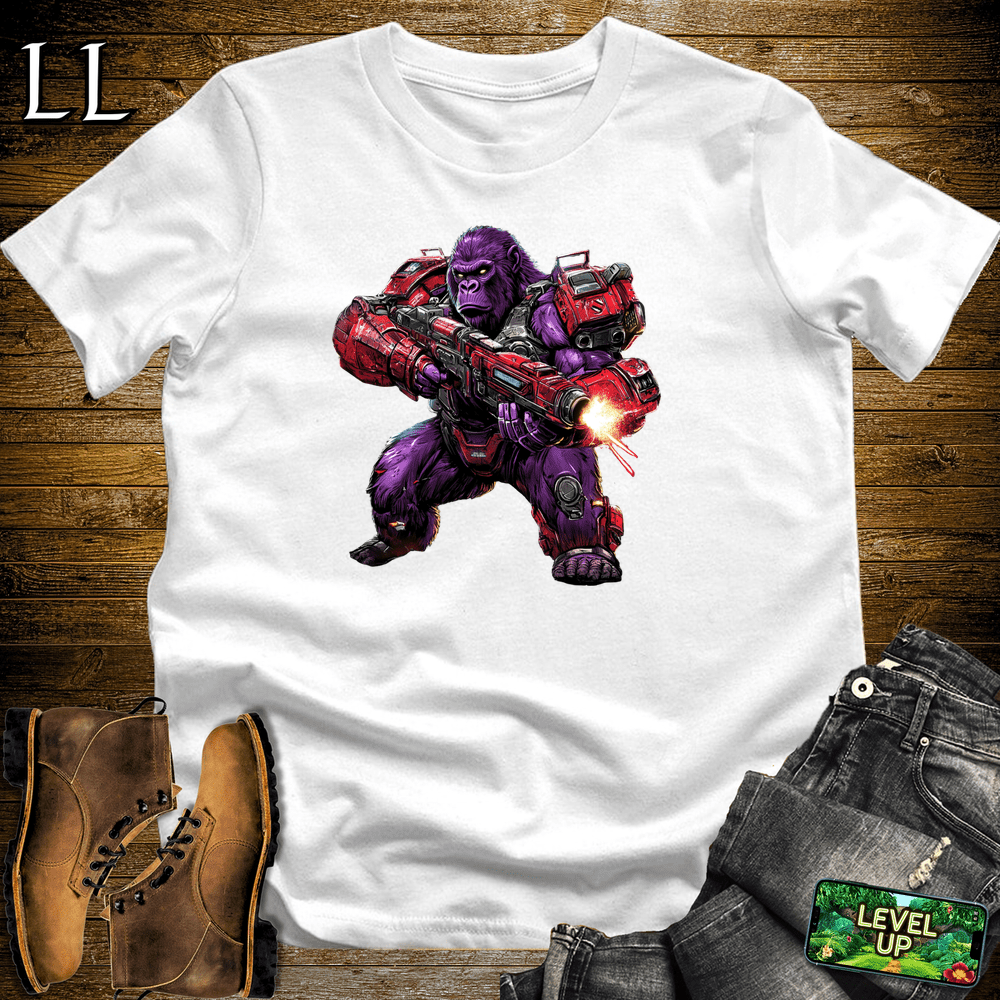 Mecha Gorilla White | Sci-Fi Robot Gorilla Shirt
