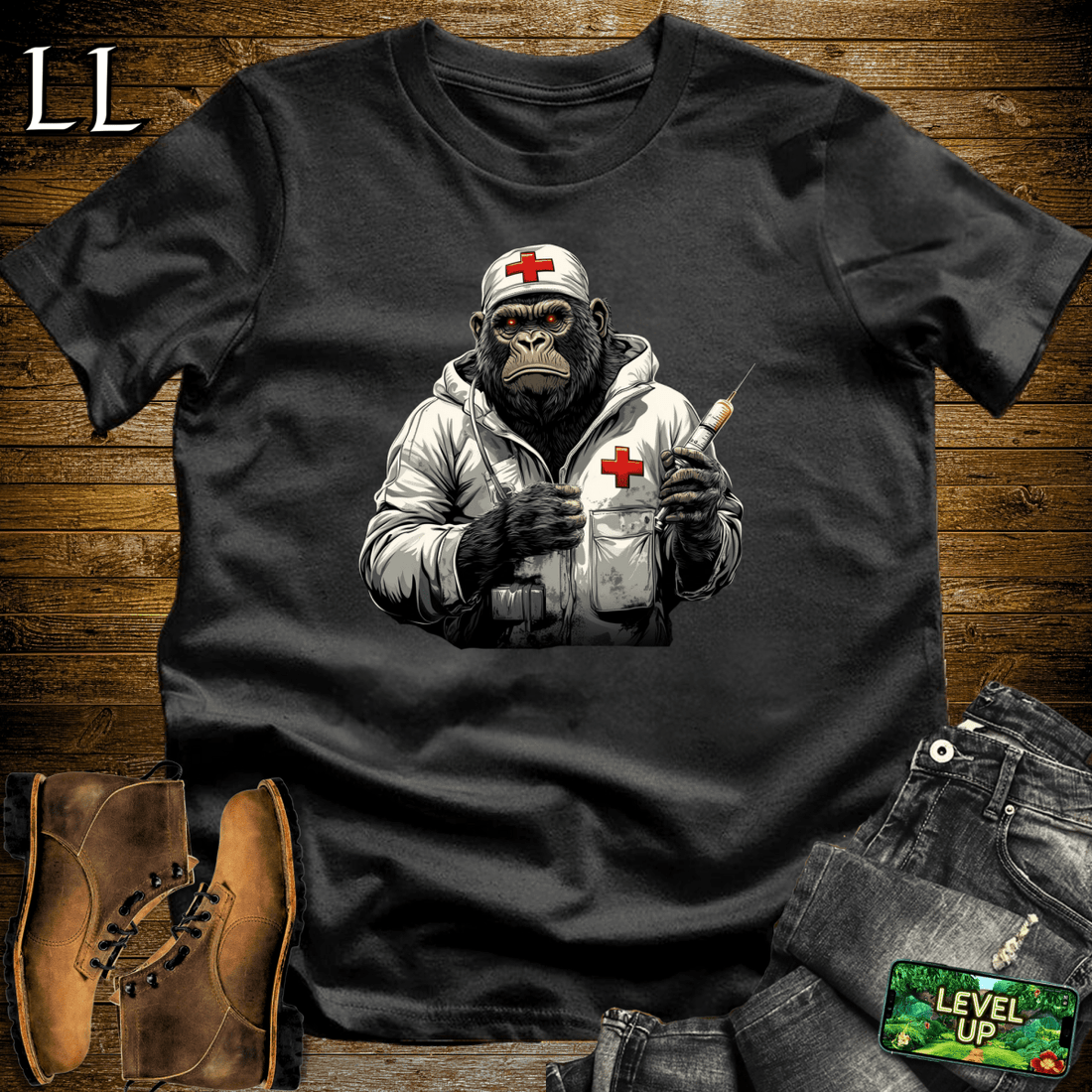 Medic Gorilla Softstyle Tee Black | Funny Medical Party Tee