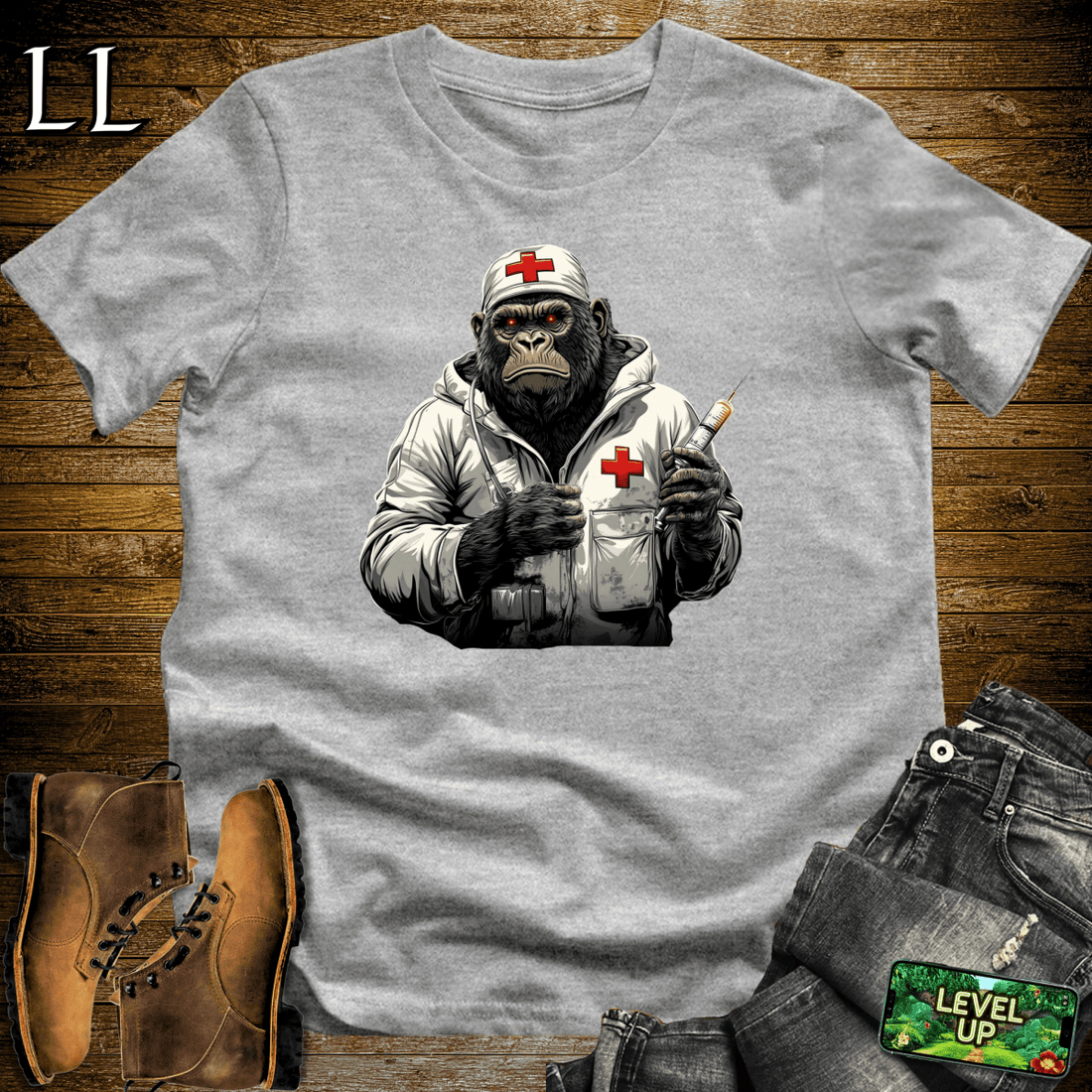 Medic Gorilla Softstyle Tee Sport Grey | Funny Medical Party Tee