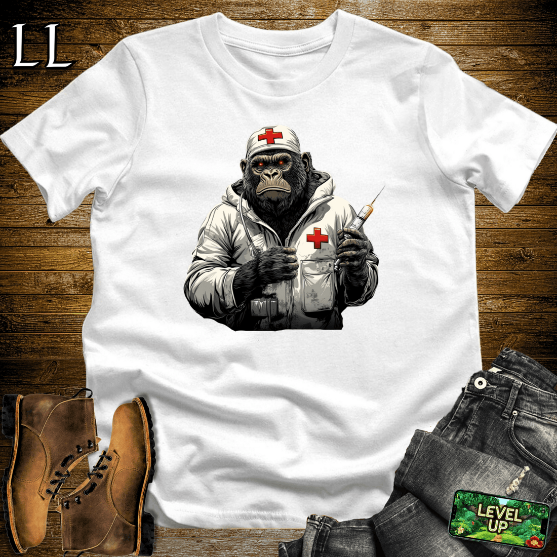 Medic Gorilla Softstyle Tee White | Funny Medical Party Tee