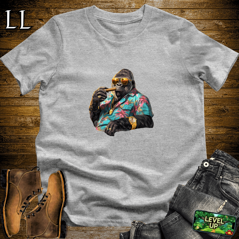 Miami Kingpin Cigar Gorilla Sport Grey | Gorilla Graphic Tee