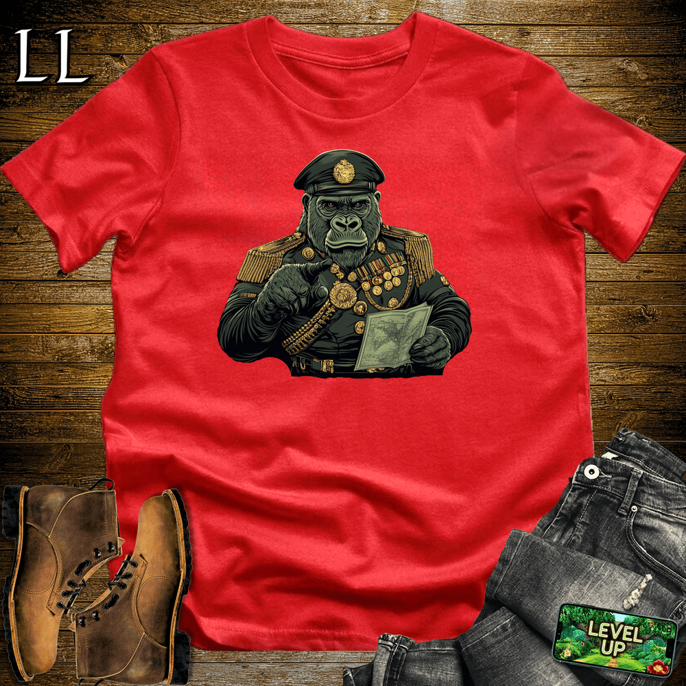 Military Commander Gorilla Red | Commander Tee