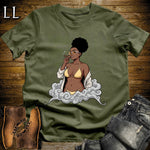 Solana's Smoke Break Cigar Girl T-Shirt Military Green | Cigar Pin-Up Girl Tee