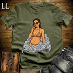 Marisol's Smoke Break Cigar Girl T-Shirt Military Green | Cigar Pin-Up Girl Tee