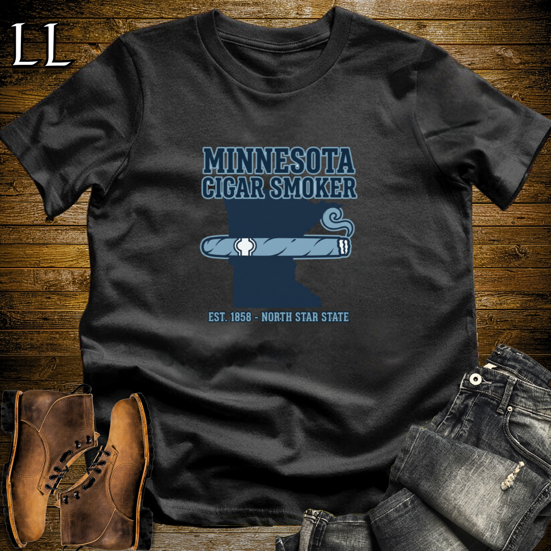 Minnesota Cigar Smoker T-Shirt Black | State Cigar Shirt