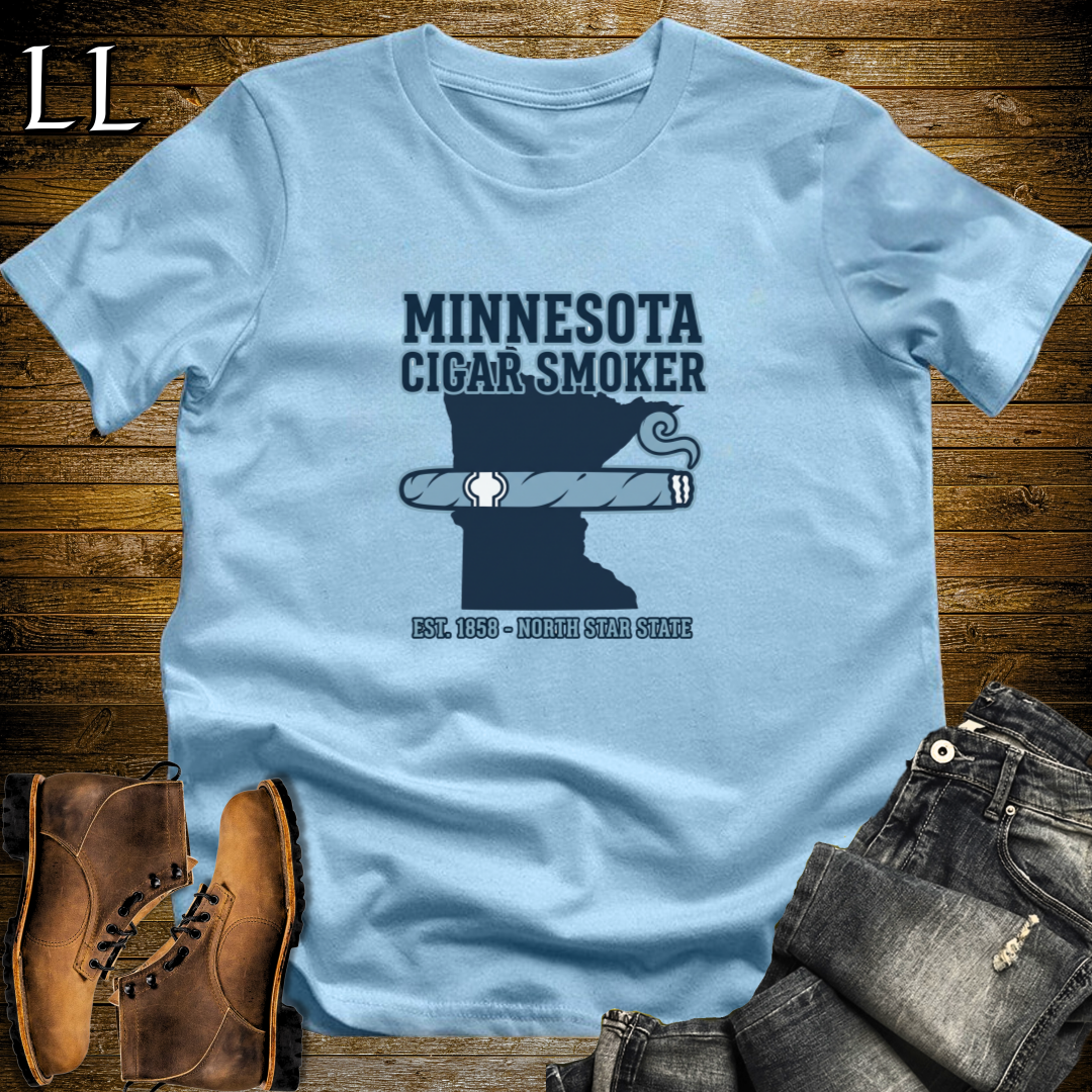 Minnesota Cigar Smoker T-Shirt Light Blue | State Cigar Shirt