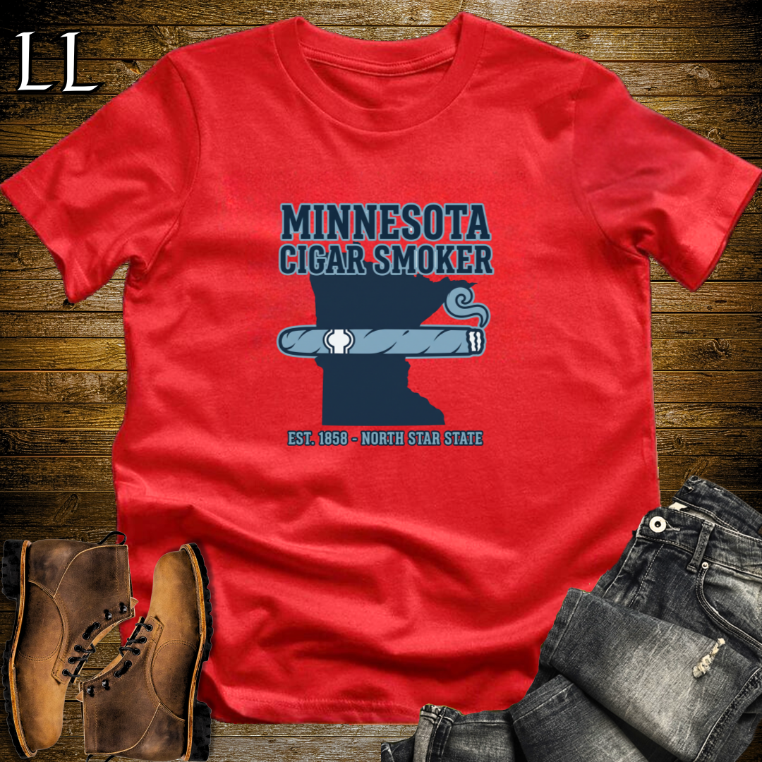 Minnesota Cigar Smoker T-Shirt Red | State Cigar Shirt