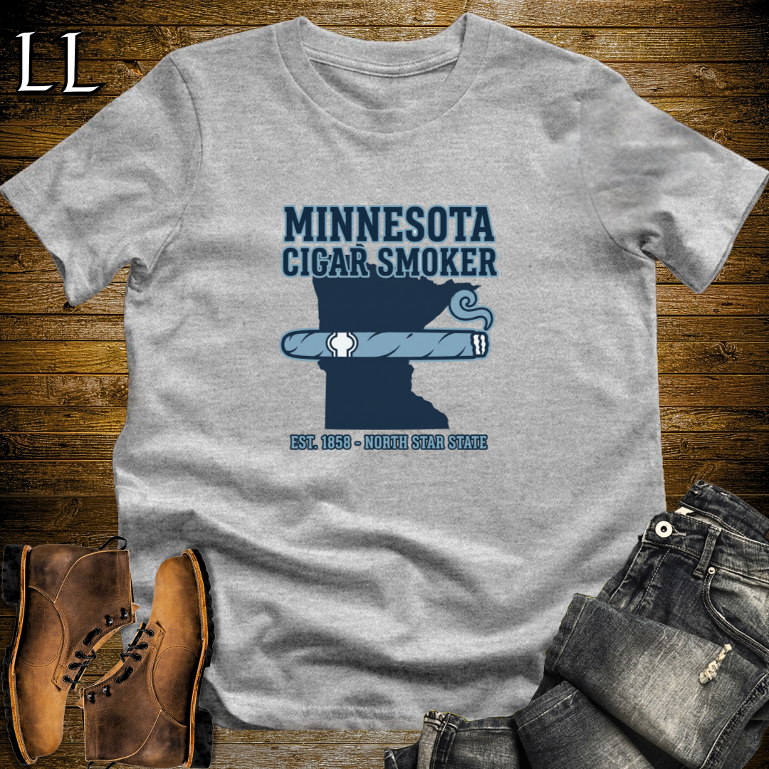Minnesota Cigar Smoker T-Shirt Sport Grey | State Cigar Shirt