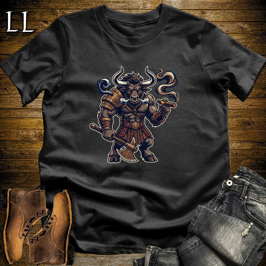 Minotaur Labyrinth Cigar Boss T-Shirt Black | Minotaur Cigar Tee