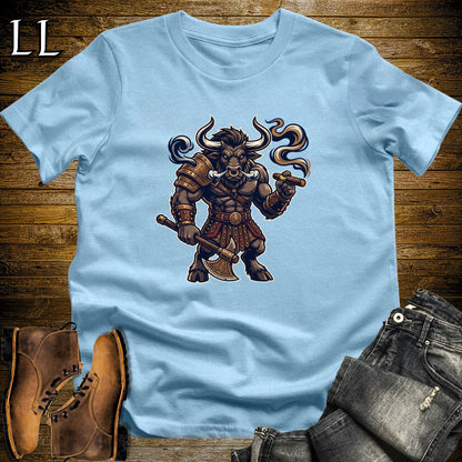 Minotaur Labyrinth Cigar Boss T-Shirt Light Blue | Minotaur Cigar Tee