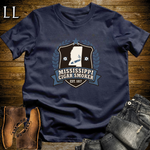 Mississippi Cigar Smoker Shield T-Shirt Navy | Mississippi Cigar Crest Shirt