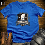 Mississippi Cigar Smoker Shield T-Shirt Royal Blue | Mississippi Cigar Crest Shirt