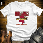 Mississippi Cigar Smoker T-Shirt White | Mississippi State Cigar Shirt