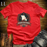 Missouri Cigar Smoker Shield T-Shirt Red | Show Me State Cigar Crest Tee