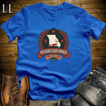 Missouri Cigar Smoker Shield T-Shirt Royal Blue | Show Me State Cigar Crest Tee