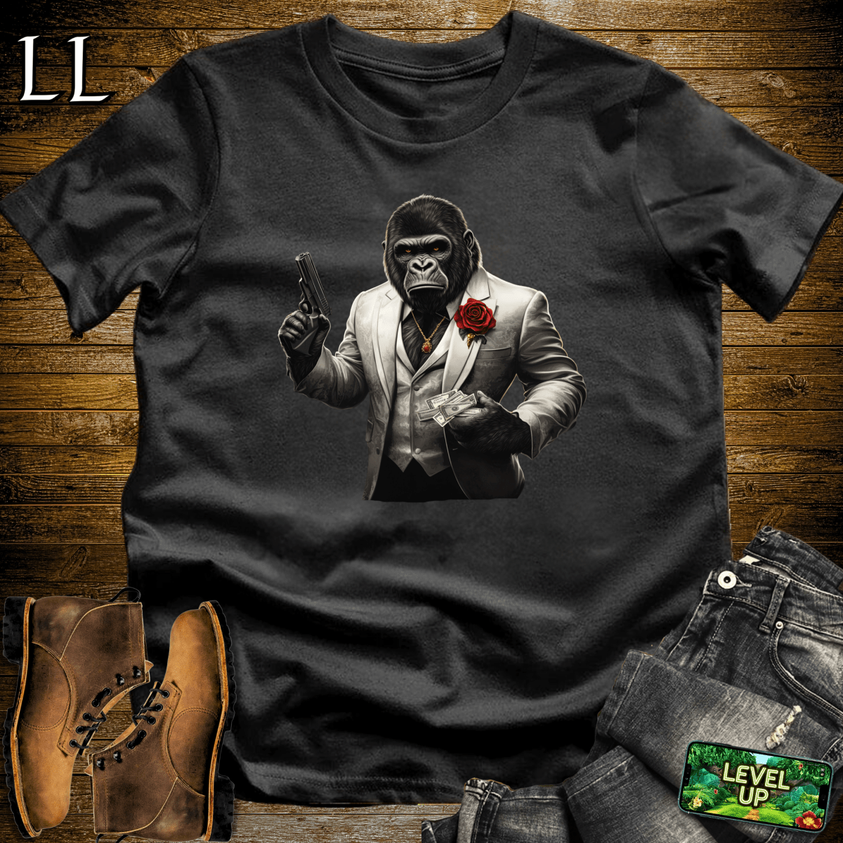 Mob Boss Gorilla Softstyle Tee - Black - LegacyLayers