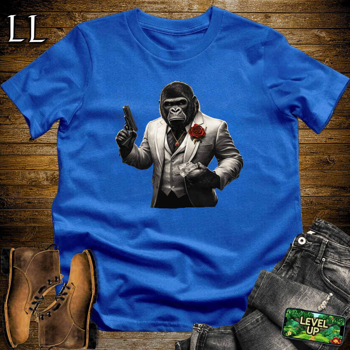 Mob Boss Gorilla Softstyle Tee - Royal - LegacyLayers