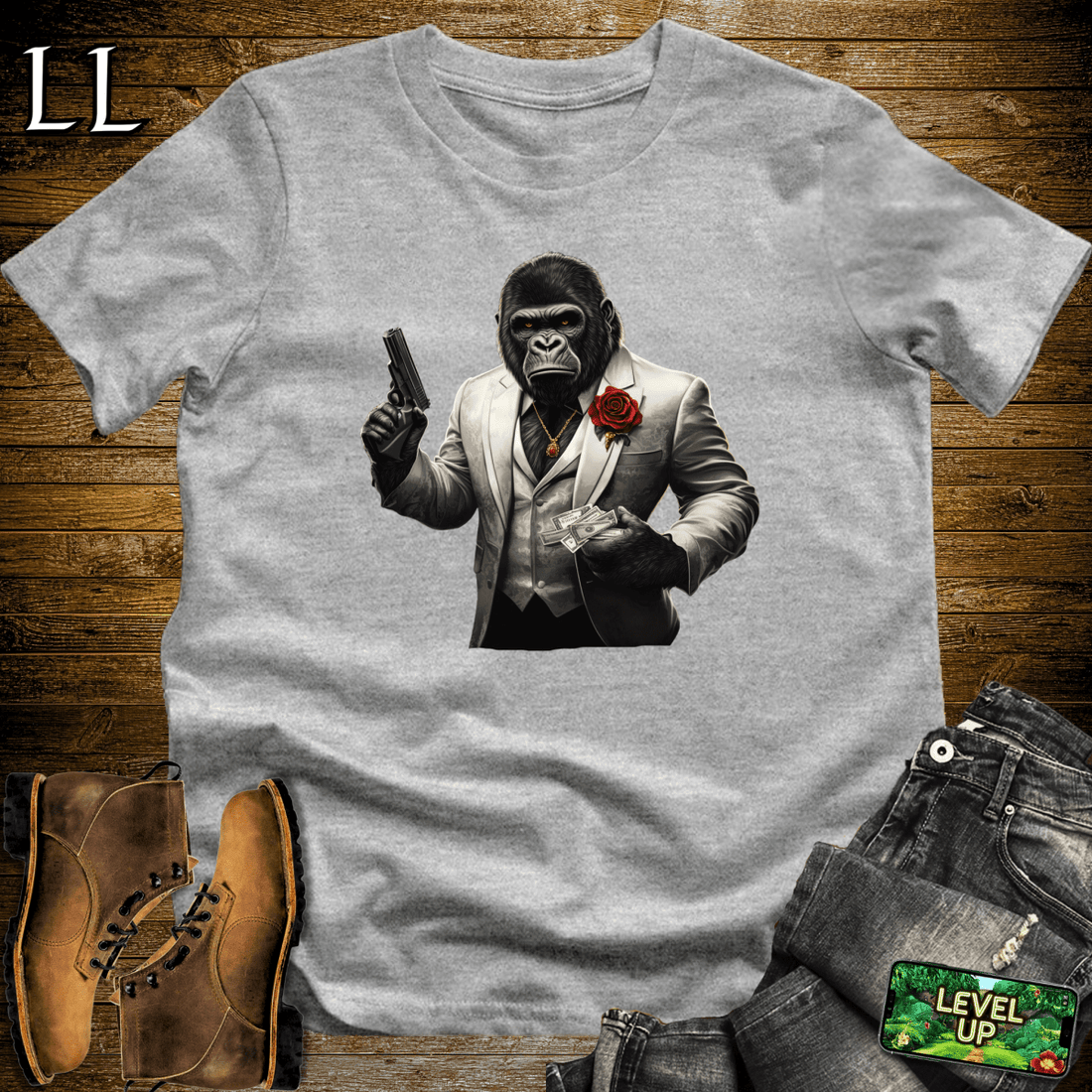 Mob Boss Gorilla Softstyle Tee Sport Grey | Boss Gift Tee