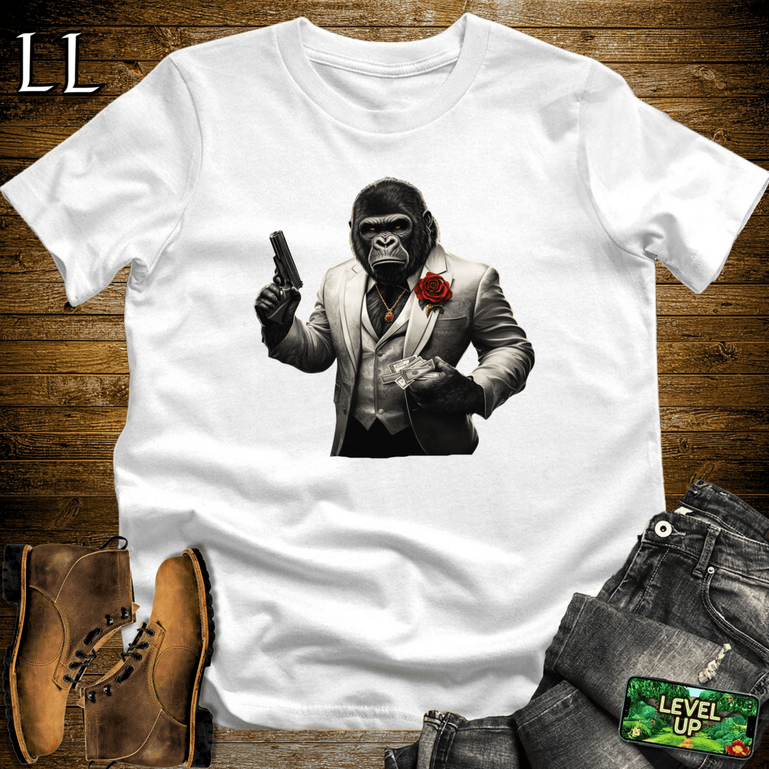 Mob Boss Gorilla Softstyle Tee White | Boss Gift Tee