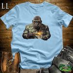 Money Suit Cigar Gorilla Light Blue | Gorilla Graphic Tee