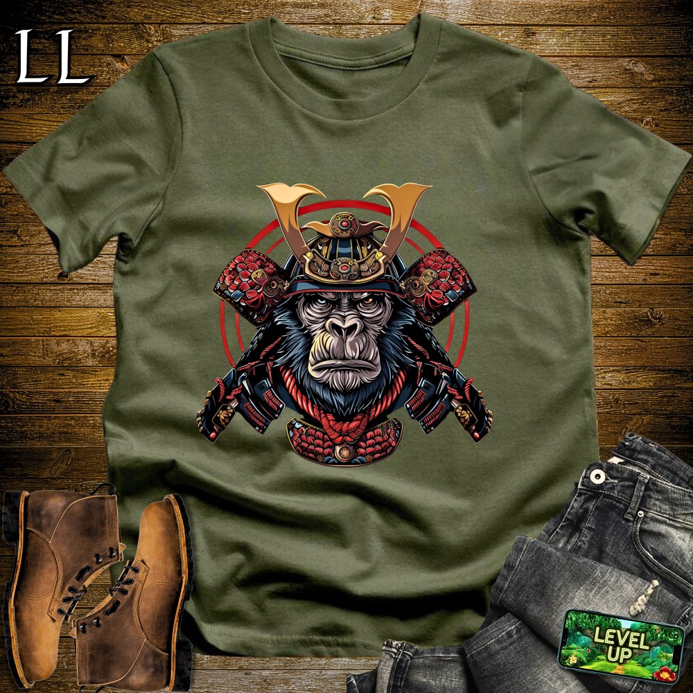 Monkey Warlord Samurai Softstyle Tee - Military Green - LegacyLayers