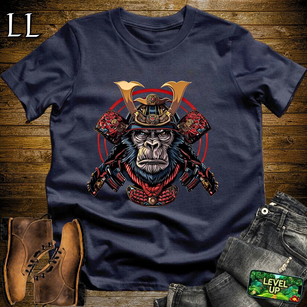 Monkey Warlord Samurai Softstyle Tee - Navy - LegacyLayers