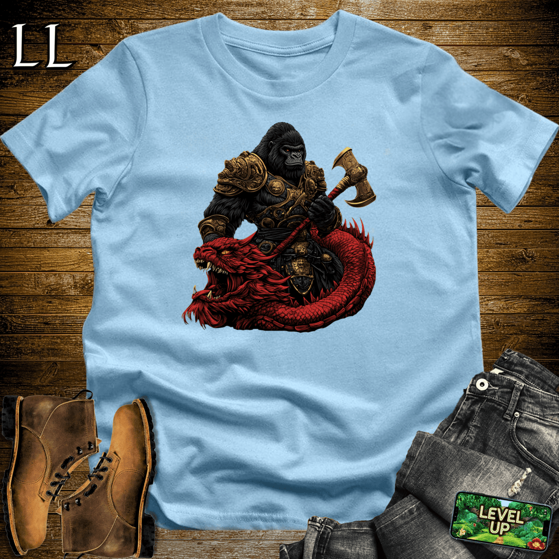 Monster Hunter Gorilla Light Blue | Gaming Shirt