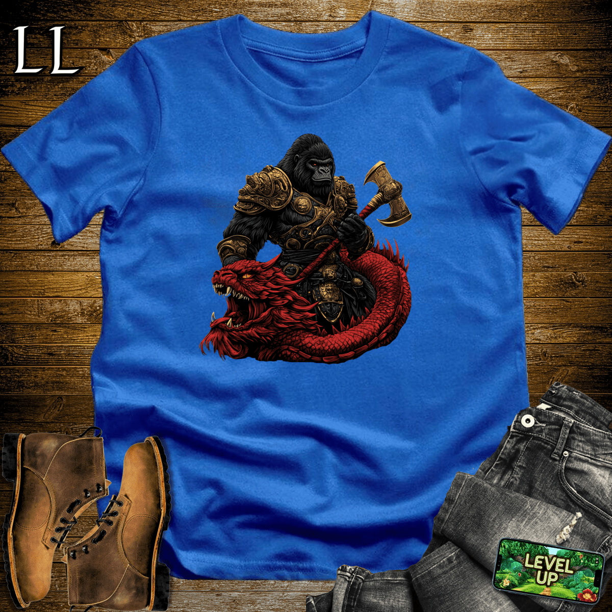 Monster Hunter Gorilla Softstyle Tee - Royal - LegacyLayers