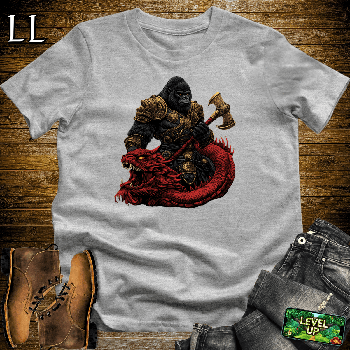 Monster Hunter Gorilla Softstyle Tee - Sport Grey - LegacyLayers
