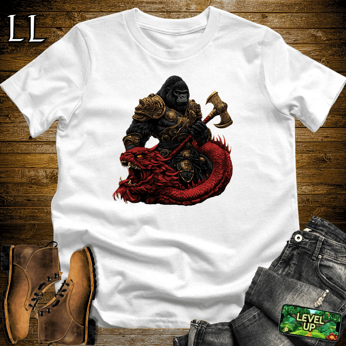 Monster Hunter Gorilla Softstyle Tee - White - LegacyLayers