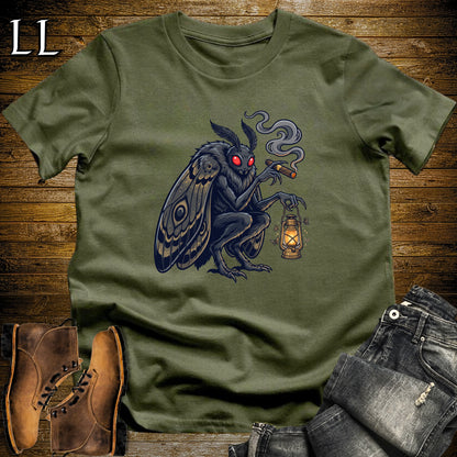 Mothman Lantern Cigar T-Shirt Military Green | Mothman Cryptid Cigar Tee