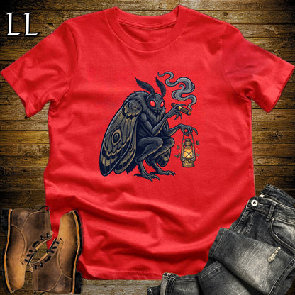 Mothman Lantern Cigar T-Shirt Red | Mothman Cryptid Cigar Tee