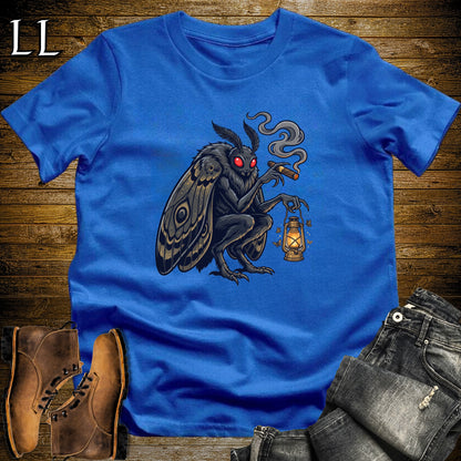 Mothman Lantern Cigar T-Shirt Royal | Mothman Cryptid Cigar Tee