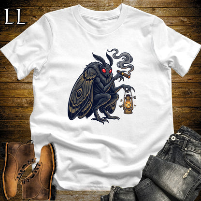 Mothman Lantern Cigar T-Shirt White | Mothman Cryptid Cigar Tee