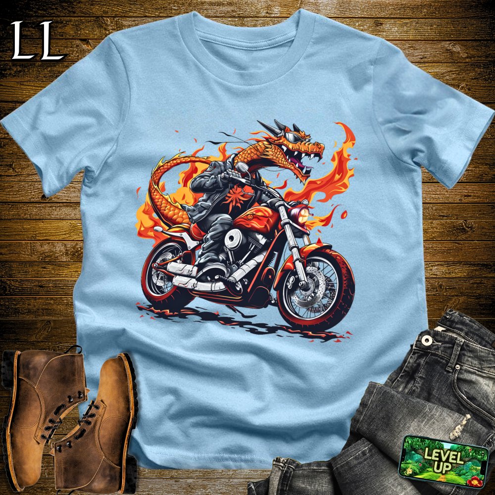 Motorcycle Dragon Softstyle Tee - Light Blue - LegacyLayers