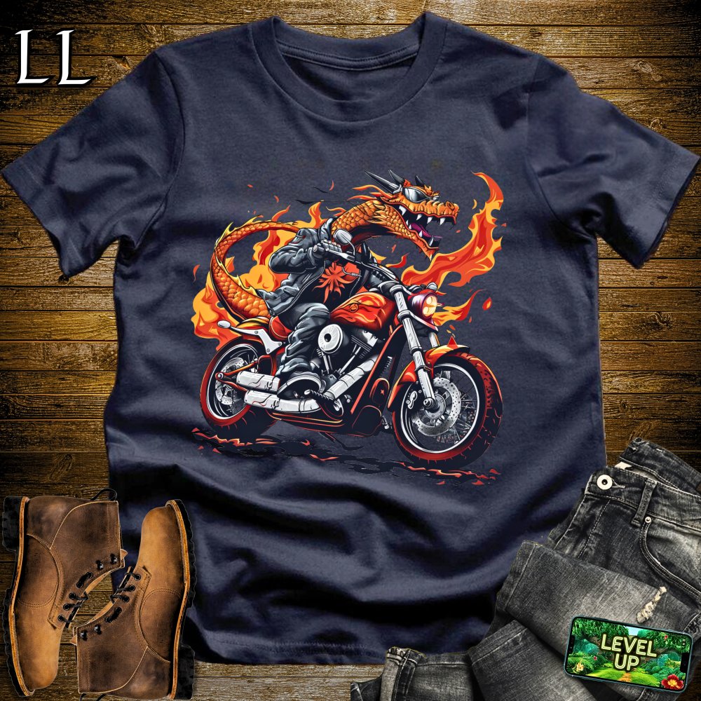 Motorcycle Dragon Softstyle Tee - Navy - LegacyLayers