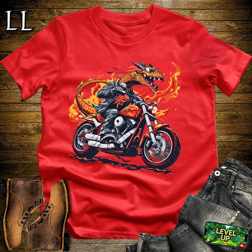 Motorcycle Dragon Softstyle Tee - Red - LegacyLayers