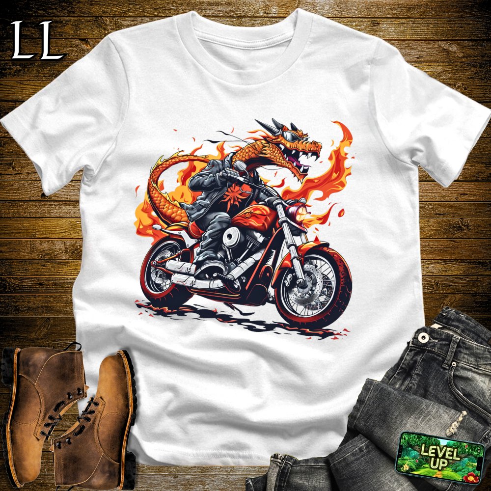 Motorcycle Dragon Softstyle Tee - White - LegacyLayers