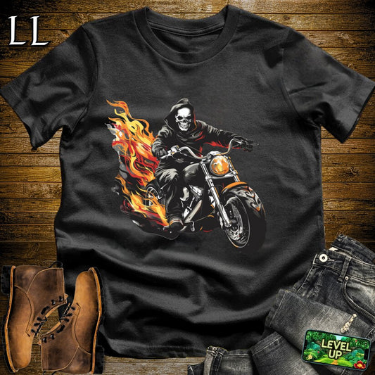 Motorcycle Grim Reaper Softstyle Tee - Black - LegacyLayers