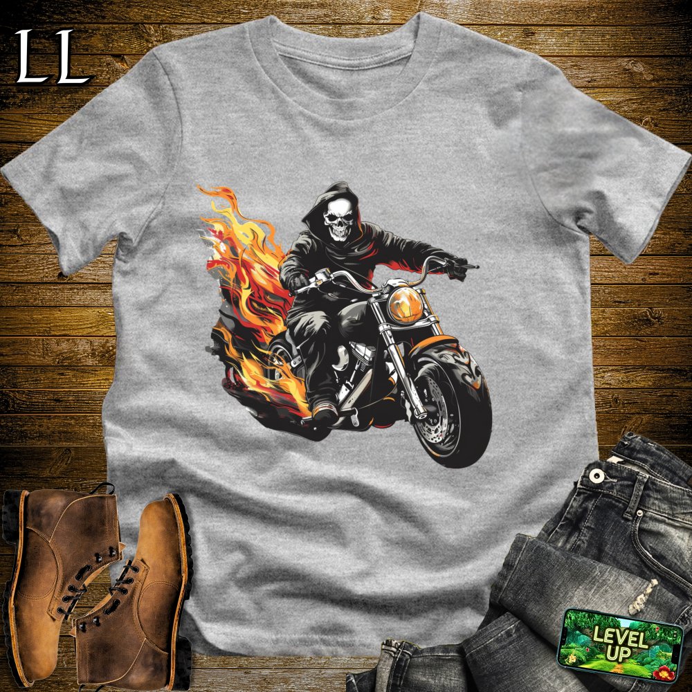 Motorcycle Grim Reaper Softstyle Tee - Sport Grey - LegacyLayers