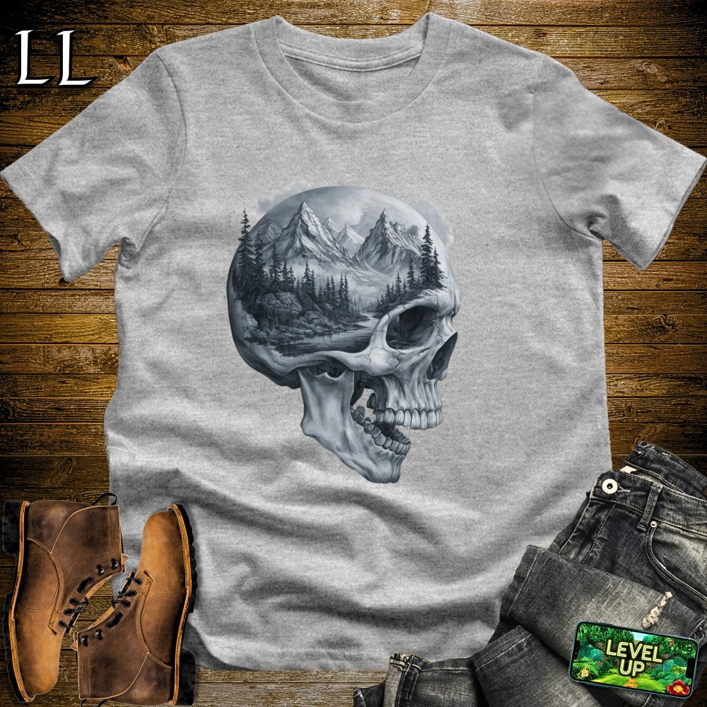 Mountains Grim Reaper Skull Softstyle Tee - Sport Grey - LegacyLayers