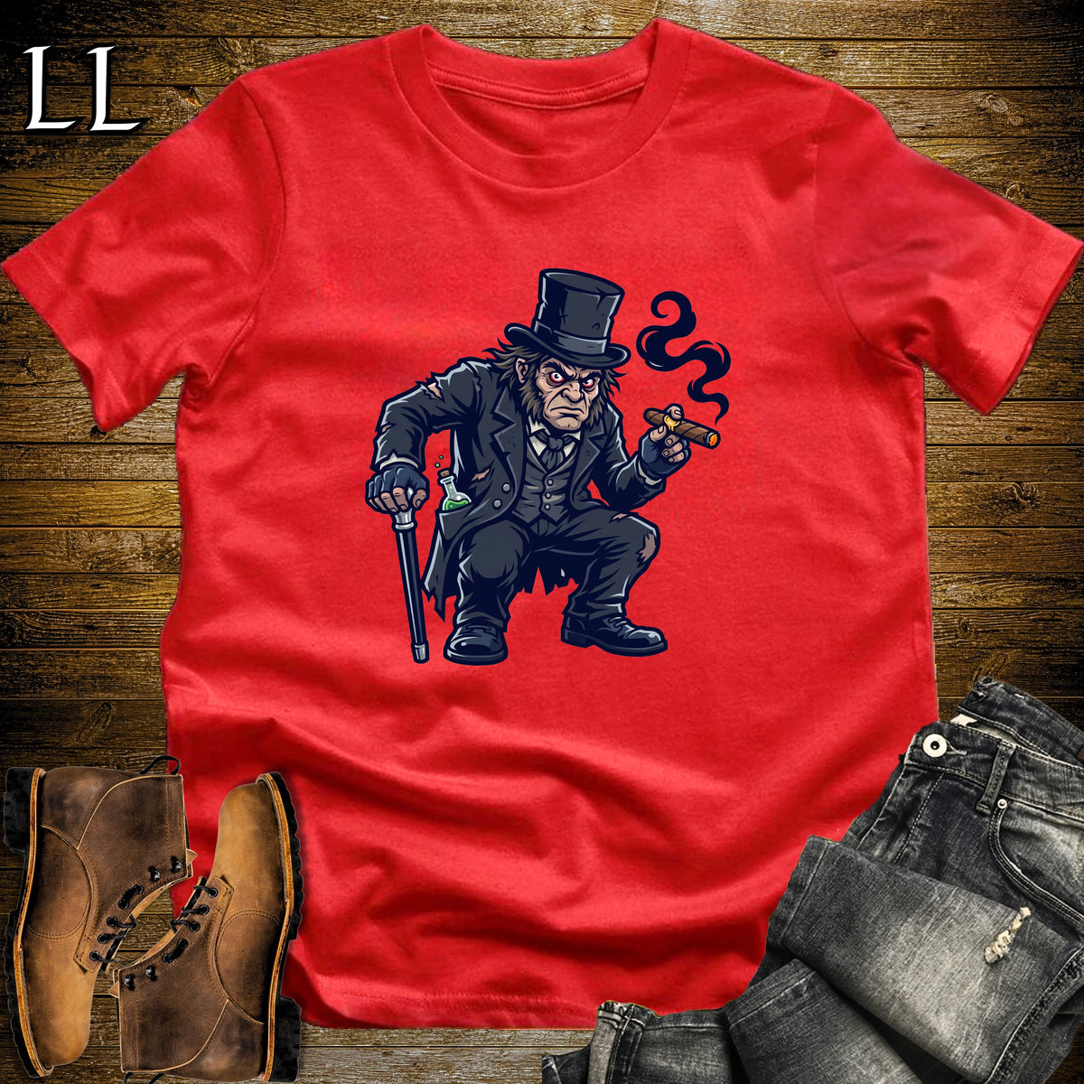 Mr. Hyde Cigar T-Shirt Red | Gothic Horror Cigar Tee
