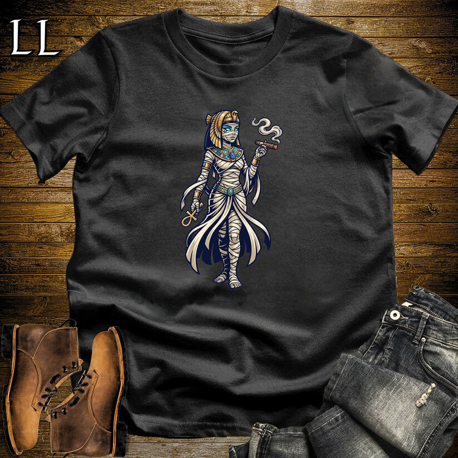 Mummy Queen Ankh Cigar T-Shirt Black | Mummy Queen Cigar Tee