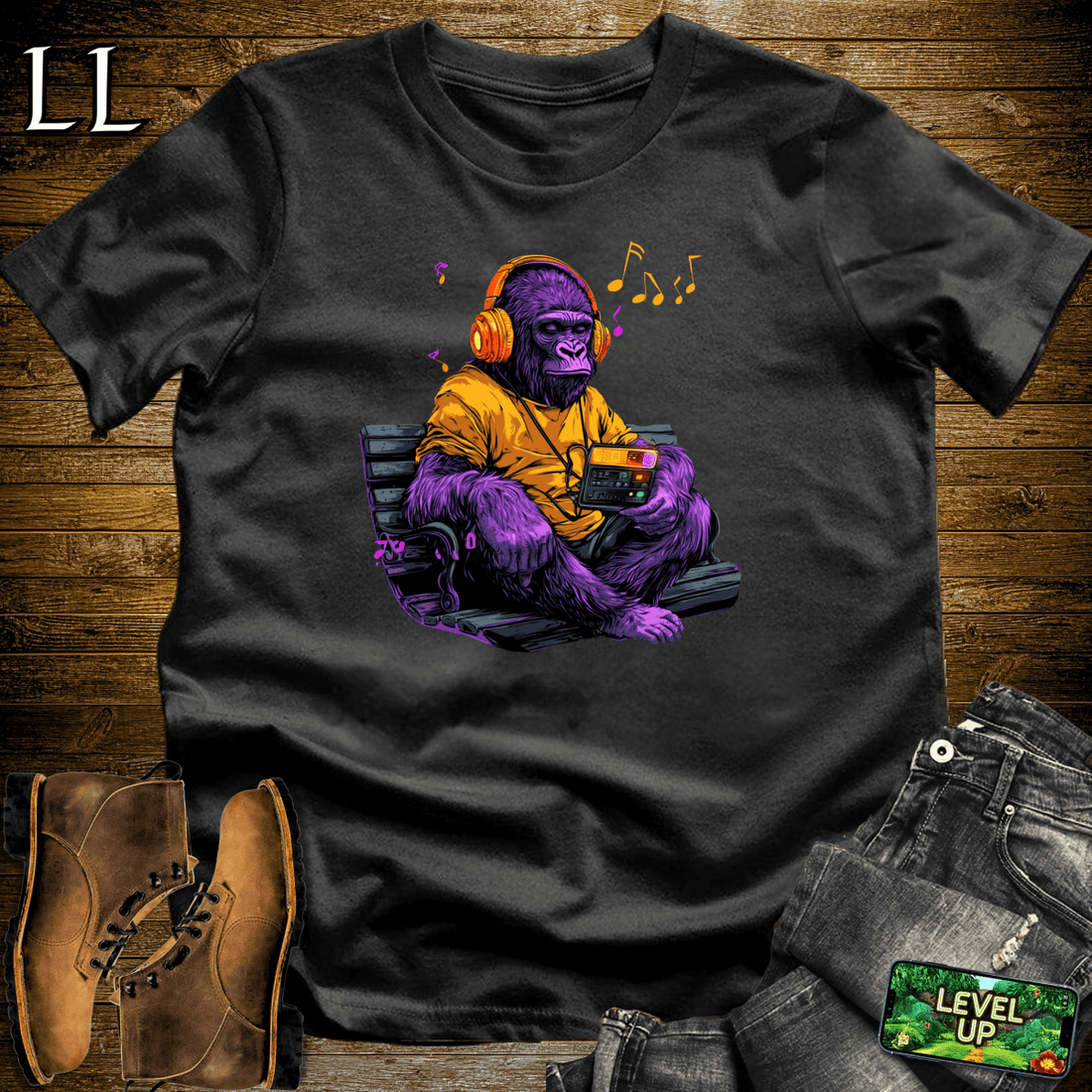 Music Gorilla Softstyle Tee Black | Musician Gift