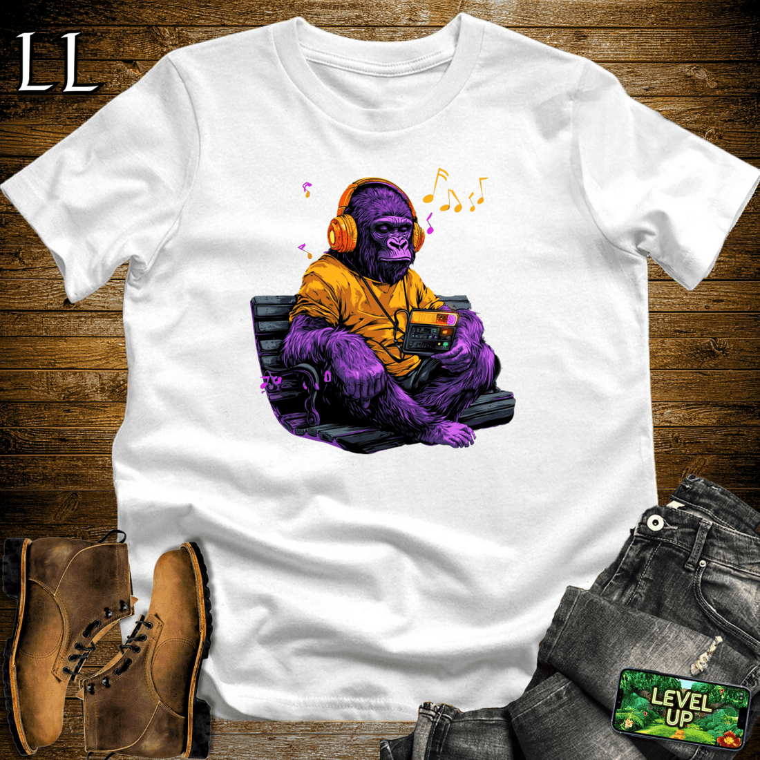 Music Gorilla Softstyle Tee White | Musician Gift