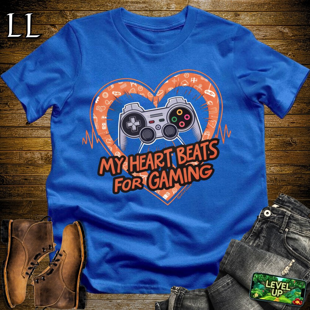 My Heart Beats For Gaming Softstyle Tee - Royal - LegacyLayers