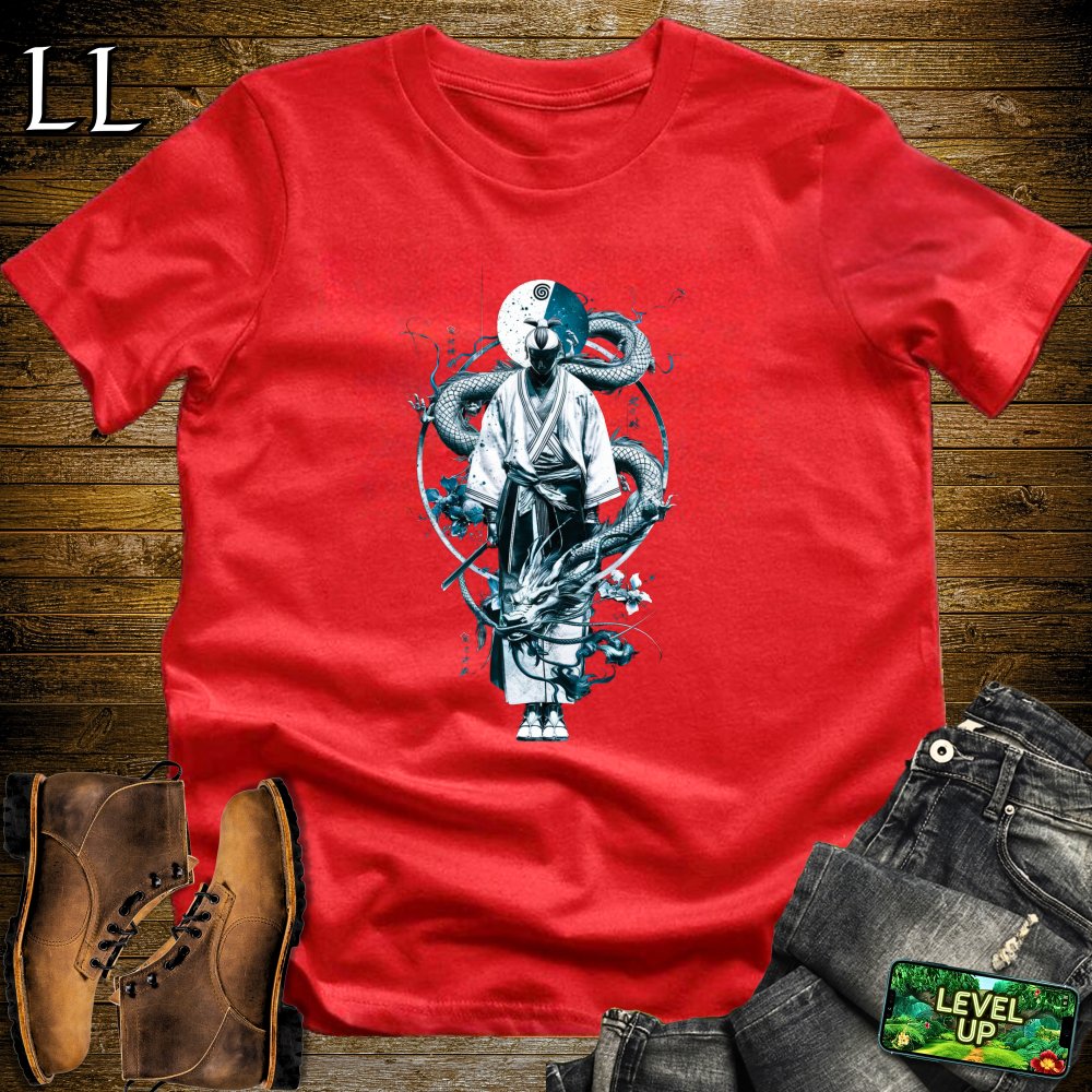 Mystical Dragon Samurai Softstyle Tee - Red - LegacyLayers